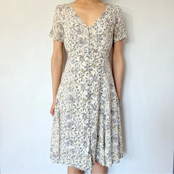 Free People | Dresses | Free People Summer Floral Cream Full Swing Short  Sleeve Dress Size | Poshmark
